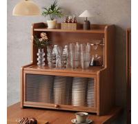 GAOCUNBING Organizador de estación de café, organizador de estante de cocina, con puertas de armario de acrílico, soporte para accesorios de cocina, 35 x 19 x 45 cm