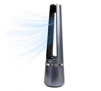 GAOCUNBING Ventilador de Torre sin aspas, silencioso, con 32 velocidades, oscilante de 90°, con Pantalla LED y Motor de CC, Ideal para Sala de Estar y Dormitorio. Black
