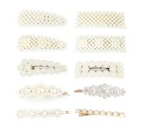 Gaodercha 10 pinzas para el pelo con perlas blancas elegantes para el cabello, accesorios clásicos para el cabello, accesorios para bodas, fiestas, bailes, uso diario, adecuados para todos los tipos