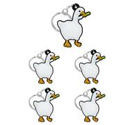 Gaodercha 5 Uds lindo llavero de dibujos animados cuchillo de ganso llavero creativo colgante llavero PVC hermoso animal blanco ganso para llaves accesorios, multicolor, Extra breit
