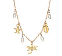 Gaodercha Collar con colgante de libélula de Ocean Theme, cadena de oro para mujer, 45 cm, material de aleación, bisutería para el día a día