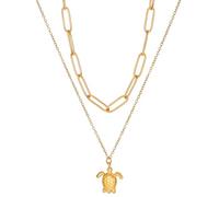 Gaodercha Ocean Theme Charm Halskette Goldkette mit Schildkrötenanhänger Charmante Halskette für Frauen 45 cm verstellbare Länge modische MeeresschildSchildkröten-Schmuck für Frauen täglichen