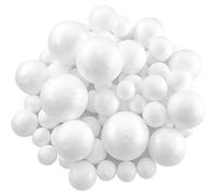 gaoduanluoluo 72 Piezas Bolas de Poliestireno 5 Tamaños, Bolas Poliespán, Bolas de Espuma Blanca para Manualidades Fiestas Navidad Decoración del Hogar (Blanco)