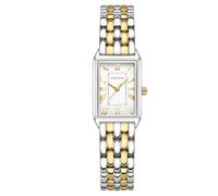 GAOFAN HOUR Relojes dorados para mujer con caja rectangular vintage, esfera romana blanca, correa de acero inoxidable, herramienta de ajuste incluida, resistente al agua, blanco-plateado