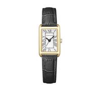 GAOFAN HOUR Relojes dorados para mujer con correas de cuero informales, caja rectangular retro, esfera romana, reloj dorado impermeable, Dorado, Classic