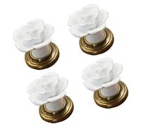 GAOFESA 4 pomos de cerámica resistentes en forma de flor para cajones, accesorios de aleación de zinc, fácil instalación para armarios, muebles, manijas de aleación de zinc