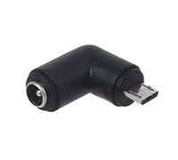 GAOFESA Adaptador hembra a USB macho de 5,5 x 2,1 mm, 90 grados, para teléfono celular, tablet, adaptadores de codo negro, adaptador hembra a macho
