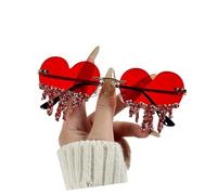 GAOFESA Gafas de sol con diseño de lágrimas de corazón, gafas de moda para amantes del aire libre, Red