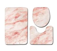 GAOFESA Juego de 3 alfombras de baño de fibra de poliéster, incluye alfombrillas rectangulares y ovaladas en forma de U para mayor comodidad y estilos de cubierta de inodoro con respaldo de goma