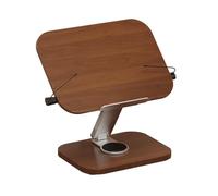 GAOFESA MultiDevice - Soporte de madera de aluminio compatible con rotación de 360 grados y diseño plegable, para escritorio, escuela, oficina, mueble de madera para laptop