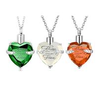 GAOFESA Paquete de 3 collares de recuerdo con patrón de amor, joyería de cremación para cenizas, urna de medallones, collares, artesanía, accesorio para mascotas, medallón de pelo de mascotas