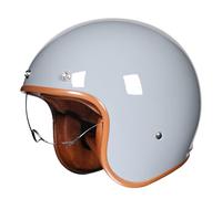 GAOFZHAO Casco Abierto de Motocicleta, de Perfil bajo, Estilo Retro, for Crucero, Scooter, Turismo, con Visera Solar, homologado por ECE/Dot, for Adultos, Hombres y Mujeres.(3,L(59-60CM))