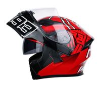 GAOFZHAO Casco Integral abatible for Motocicleta ABS con Doble Visera, Certificado ECE/Dot, Unisex, Adecuado for desplazamientos Diarios, Scooters, ciclomotores y vehículos Todoterreno.(A09,L)
