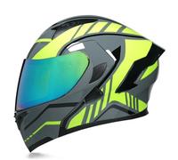 GAOFZHAO Casco Integral Casco de Motocicleta Plegable Cascos abatibles con Doble Visera Forro extraíble Cascos de Moto con certificación Dot/ECE for Adultos, Hombres y Mujeres(H,XXL(61~62CM))