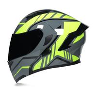 GAOFZHAO Casco Integral Casco de Motocicleta Plegable Cascos abatibles con Doble Visera Forro extraíble Cascos de Moto con certificación Dot/ECE for Adultos, Hombres y Mujeres(F,L(57~58CM))