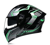GAOFZHAO Casco Integral Casco de Motocicleta Plegable Cascos abatibles con Doble Visera Forro extraíble Cascos de Moto con certificación Dot/ECE for Adultos, Hombres y Mujeres(M,XL(59~60CM))