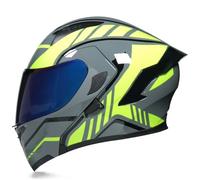 GAOFZHAO Casco Integral Casco de Motocicleta Plegable Cascos abatibles con Doble Visera Forro extraíble Cascos de Moto con certificación Dot/ECE for Adultos, Hombres y Mujeres(I,XL(59~60CM))