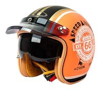 GAOFZHAO Casco Vintage de Media Cara for Motocicleta, Casco Abierto con Visera Solar, Casco de Moto de Media Cara 3/4 homologado Dot/ECE, Casco for Scooter/Cruiser for Adultos(B,XL)