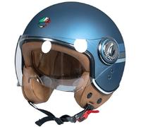 GAOFZHAO Cascos Jet de Moto Vintage Casco Abierto Casco de Scooter Vintage for Mujeres Hombres Certificado ECE 22.06 Medio Casco eléctrico Retro con Visera Casco Jet for Cruceros(G,XL(59~60cm))