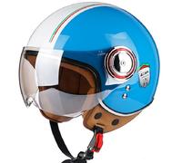 GAOFZHAO Cascos Jet de Moto Vintage Casco Abierto Casco de Scooter Vintage for Mujeres Hombres Certificado ECE 22.06 Medio Casco eléctrico Retro con Visera Casco Jet for Cruceros(A,XL(59~60cm))