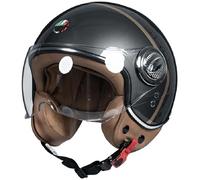 GAOFZHAO Cascos Jet de Moto Vintage Casco Abierto Casco de Scooter Vintage for Mujeres Hombres Certificado ECE 22.06 Medio Casco eléctrico Retro con Visera Casco Jet for Cruceros(I,M(54~56cm))