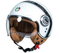 GAOFZHAO Cascos Jet de Moto Vintage Casco Abierto Casco de Scooter Vintage for Mujeres Hombres Certificado ECE 22.06 Medio Casco eléctrico Retro con Visera Casco Jet for Cruceros(M,XL(59~60cm))