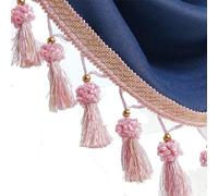 GAOGaoxin 12 Yards Elegant Beaded Tassel Fringe Trim - Braided Ball Ribbon for Curtains, Clothing & Decorative Sewing Supplies(Roze)