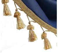 GAOGaoxin 12 Yards Elegant Beaded Tassel Fringe Trim - Braided Ball Ribbon for Curtains, Clothing & Decorative Sewing Supplies(Yeiiow)