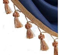 GAOGaoxin 12 Yards Elegant Beaded Tassel Fringe Trim - Braided Ball Ribbon for Curtains, Clothing & Decorative Sewing Supplies(Oranje)