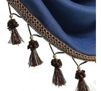 GAOGaoxin 12 Yards Elegant Beaded Tassel Fringe Trim - Braided Ball Ribbon for Curtains, Clothing & Decorative Sewing Supplies(Dark Brown)