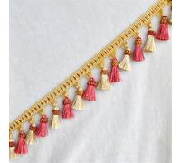 GAOGaoxin 3 Meters Elegant Tassel Fringe Trim - Premium Polyester Beaded Curtain Accessories for Home Decor, Sewing, and Tablecloths(Rose Red)