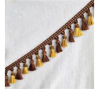 GAOGaoxin 3 Meters Elegant Tassel Fringe Trim - Premium Polyester Beaded Curtain Accessories for Home Decor, Sewing, and Tablecloths(Dark Brown)