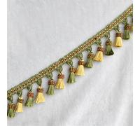 GAOGaoxin 3 Meters Elegant Tassel Fringe Trim - Premium Polyester Beaded Curtain Accessories for Home Decor, Sewing, and Tablecloths(Grün)
