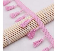 GAOGaoxin 5 Yards Cotton Tassel Fringe Trim for Sewing - Elegant Lace Trimming for Curtains, Tablecloths, and DIY Crafts(Pink)