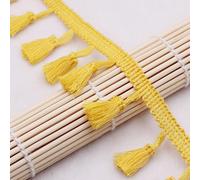 GAOGaoxin 5 Yards Cotton Tassel Fringe Trim for Sewing - Elegant Lace Trimming for Curtains, Tablecloths, and DIY Crafts(Yeiiow)