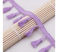 GAOGaoxin 5 Yards Cotton Tassel Fringe Trim for Sewing - Elegant Lace Trimming for Curtains, Tablecloths, and DIY Crafts(Purple)
