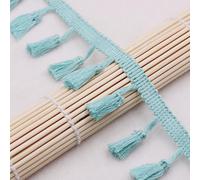 GAOGaoxin 5 Yards Cotton Tassel Fringe Trim for Sewing - Elegant Lace Trimming for Curtains, Tablecloths, and DIY Crafts(Light Blue)