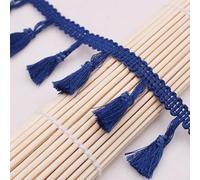 GAOGaoxin 5 Yards Cotton Tassel Fringe Trim for Sewing - Elegant Lace Trimming for Curtains, Tablecloths, and DIY Crafts(Dark Blue)