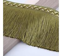 GAOGaoxin Elegant 13 Meters Polyester Tassel Fringe Trim for Curtains, Dresses, and Home Decor - DIY Sewing Accessories(Military Green)
