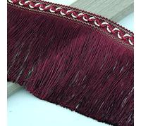 GAOGaoxin Elegant 13 Meters Polyester Tassel Fringe Trim for Curtains, Dresses, and Home Decor - DIY Sewing Accessories(Date Red)