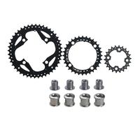 GAOHOU Triple 64/104 BCD - Juego de bielas redondas MTB 22T 32T 44T, 3 x 9 velocidades, 22T 32T 44T, placa de cadena triple para bicicleta, pieza de anillo de cadena MTB