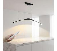 GaoHX Lámpara Colgante LED Moderna de Arco, Lámpara de Techo Suspensión Lineal Regulable, Iluminación Colgante de Mesa de Comedor, Lámpara de Araña para Isla de Cocina, Altura Ajustable(Black,150cm)