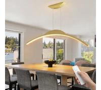 GaoHX Lámpara Colgante LED Moderna de Arco, Lámpara de Techo Suspensión Lineal Regulable, Iluminación Colgante de Mesa de Comedor, Lámpara de Araña para Isla de Cocina, Altura Ajustable(Gold,150cm)