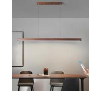 GaoHX LED Madera Lámpara Colgante Mesa de Comedor, Iluminación Colgante en Madera, Lámpara Colgante LED Moderna, Luz Colgante Regulable, Lampara Comedor Diseño Lineal, Regulable Altura(B,100cm)