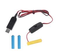 GAOINTELL Adaptador De Batería 3 LR03 Interruptores De Fuente De Alimentación USB Cable De Reemplazo De 3 Baterías LR03 para Radio Juguete Piano para Niños Fuente De Alimentación USB Portátil