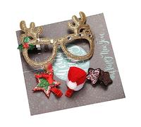 GAOINTELL Juego de pinzas para el pelo para decoración navideña para el pelo, para espectáculos, tocados, festivales, fiestas, 4 piezas, accesorios de Navidad, marco de gafas