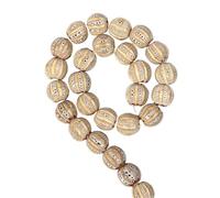 GAOJUDAF 28 cuentas de cerámica for manualidades con diseño floral de calabaza, cuentas espaciadoras naranjas de 11,5 x 2,3 mm, resistentes a las grietas.(Light brown)