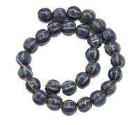 GAOJUDAF 28 cuentas de cerámica for manualidades con diseño floral de calabaza, cuentas espaciadoras naranjas de 11,5 x 2,3 mm, resistentes a las grietas.(Dark blue)