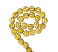 GAOJUDAF 28 cuentas de cerámica for manualidades con diseño floral de calabaza, cuentas espaciadoras naranjas de 11,5 x 2,3 mm, resistentes a las grietas.(Yellow)