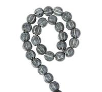 GAOJUDAF 28 cuentas de cerámica for manualidades con diseño floral de calabaza, cuentas espaciadoras naranjas de 11,5 x 2,3 mm, resistentes a las grietas.(Grey)